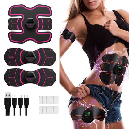 EMS Portable Abdomen Device Electric Abdominal Muscle Stickers with LCD Screen Display(Pink) - Fitness Equipments by PMC Jewellery | Online Shopping South Africa | PMC Jewellery