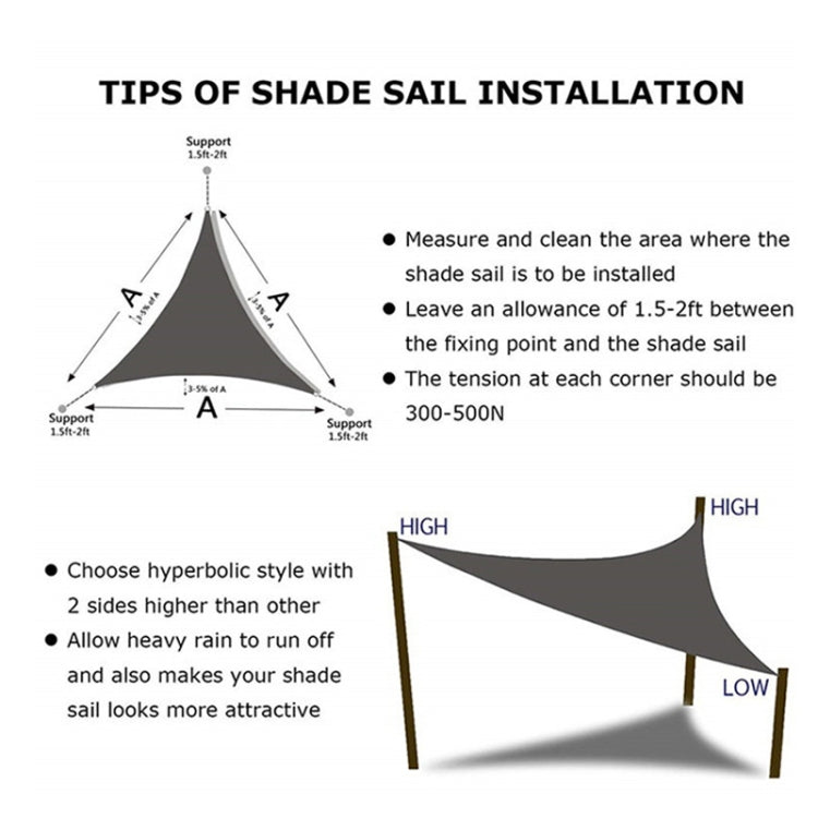 Triangle Outdoor Garden Sunshade Sail Waterproof Anti-UV Canopy, Size: 6m x 6m x 6m(Green) - Tents & Accessories by PMC Jewellery | Online Shopping South Africa | PMC Jewellery