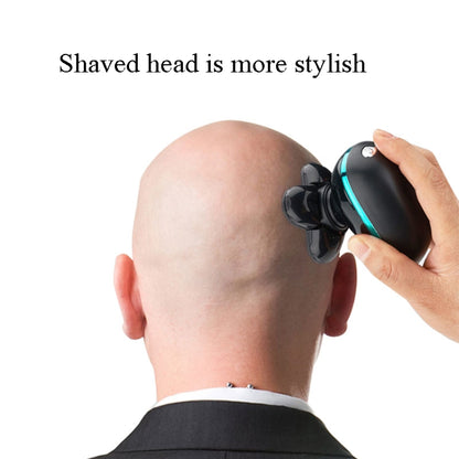 Electric Shaver Rechargeable Razor Intelligent Digital Display Bald Hair Clipper,Style: Blue + Full Set - Electric Shavers by PMC Jewellery | Online Shopping South Africa | PMC Jewellery