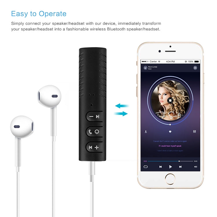 H-139 3.5mm Lavalier Bluetooth Audio Receiver with Metal Adapter(White) - Audio Receiver Transmitter by PMC TechLife | Online Shopping South Africa | PMC TechLife