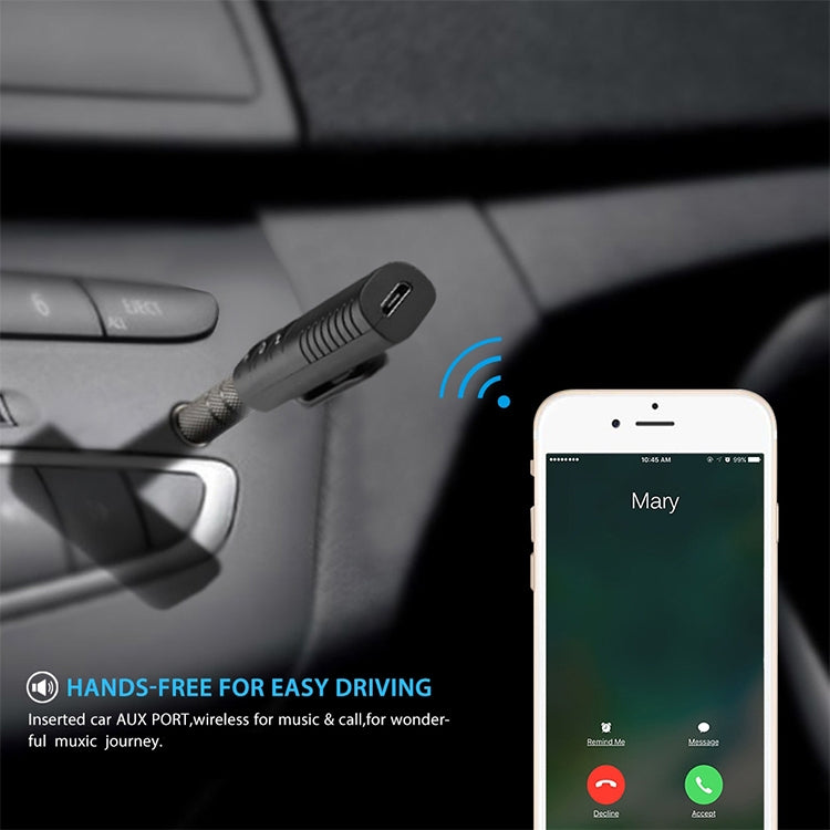 H-139 3.5mm Lavalier Bluetooth Audio Receiver with Metal Adapter(White) - Audio Receiver Transmitter by PMC TechLife | Online Shopping South Africa | PMC TechLife