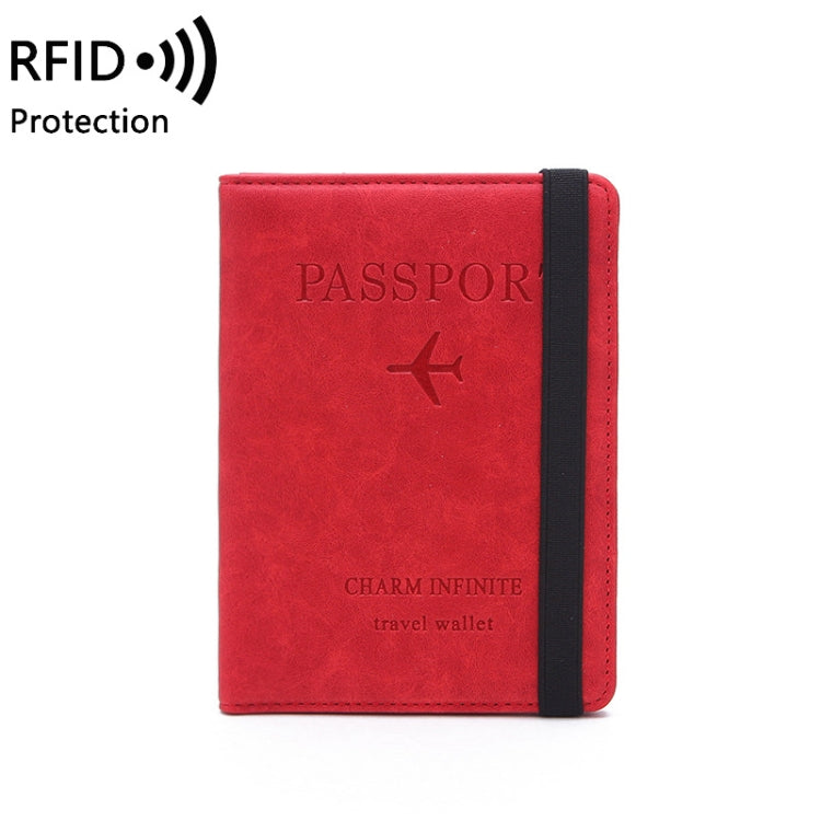 RFID Travel Passport Card Bag Elastic Band Protective Case(Red) - free shipping - PMC TechLife - Order now!