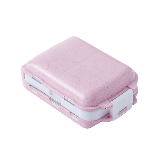 6 PCS C1617 Portable Dispensing Sealed Pill Box Wheat Straw Large-capacity Storage Box(Pink) - Pill Boxes by PMC Jewellery | Online Shopping South Africa | PMC Jewellery