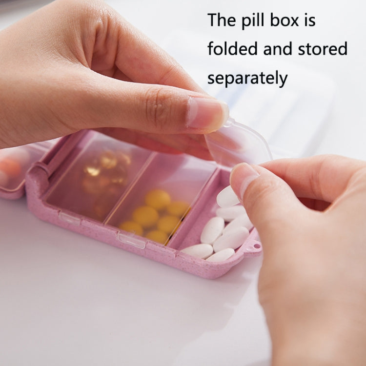 6 PCS C1617 Portable Dispensing Sealed Pill Box Wheat Straw Large-capacity Storage Box(Blue) - free shipping - PMC TechLife - Order now!