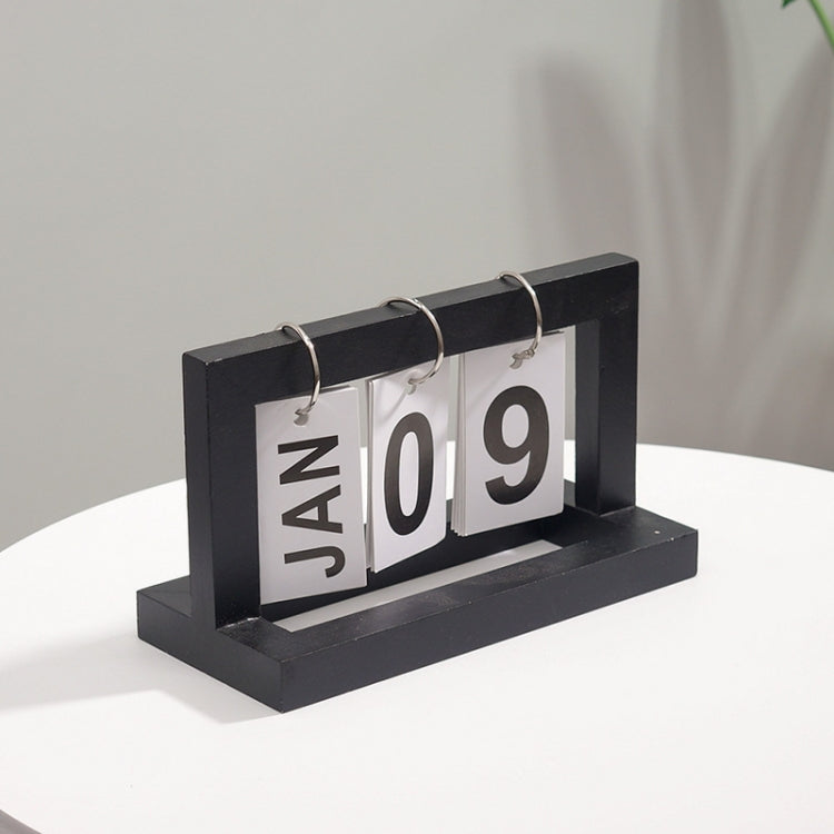 Wooden Flipping Calendar Simple Home Desktop Small Ornaments Study Desk Calendar(Black) - Desktop Ornaments by PMC Jewellery | Online Shopping South Africa | PMC Jewellery