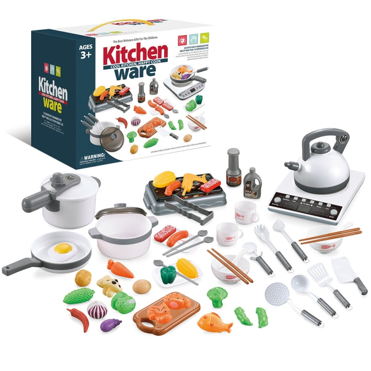 MoFun 5715 52 in 1 Children Pretend Play Kitchen Home Appliances Toys Simulation Cooker Kitchenware Food Set(White) - Pretend Play Toys by MoFun | Online Shopping South Africa | PMC Jewellery