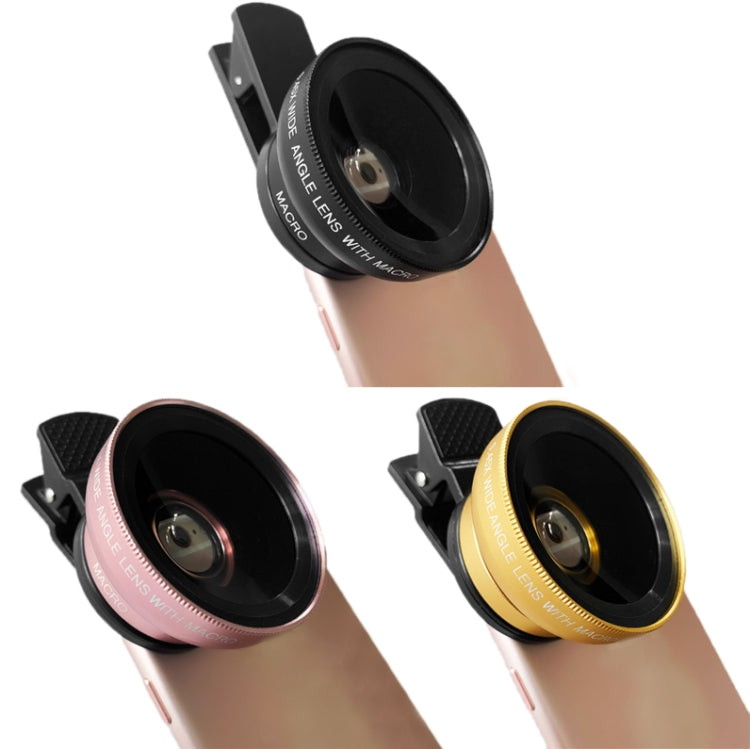 2 PCS 0.45X Ultra-Wide-Angle Macro Combination Mobile Phone External Lens With Clip(Black) - Macro & Wide-angle by PMC Jewellery | Online Shopping South Africa | PMC Jewellery