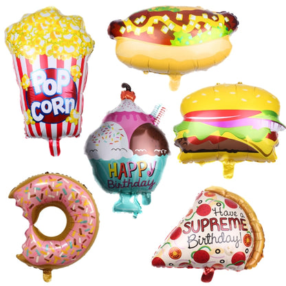 5 PCS Pizza Hot Dog Popcorn Donut Burger Aluminum Film Balloon Birthday Party Decoration Balloon(A) - Balloons by PMC Jewellery | Online Shopping South Africa | PMC Jewellery