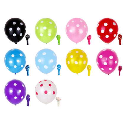 100 PCS FY-10280 12 Inch Dot Party Decorative Balloon Wedding Scene Arrangement Latex Balloon(Black White Dot) - Balloons by PMC Jewellery | Online Shopping South Africa | PMC Jewellery