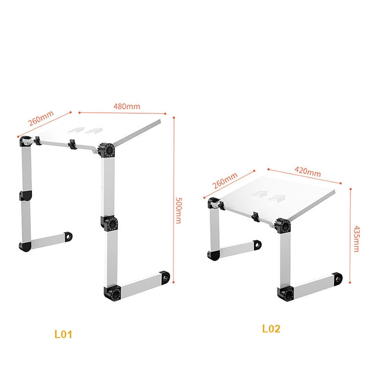 Oatsbasf Folding Computer Desk Laptop Stand Foldable Lifting Heightening Storage Portable Rack,Style: L01 Black - Laptop Stand by Oatsbasf | Online Shopping South Africa | PMC Jewellery | Buy Now Pay Later Mobicred