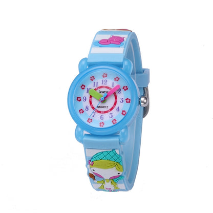 JNEW A335-86224 Children Cartoon 3D Cooking Firl Waterproof Quartz Silicone Watch(Blue) - Cartoon Watches by JNEW | Online Shopping South Africa | PMC Jewellery | Buy Now Pay Later Mobicred