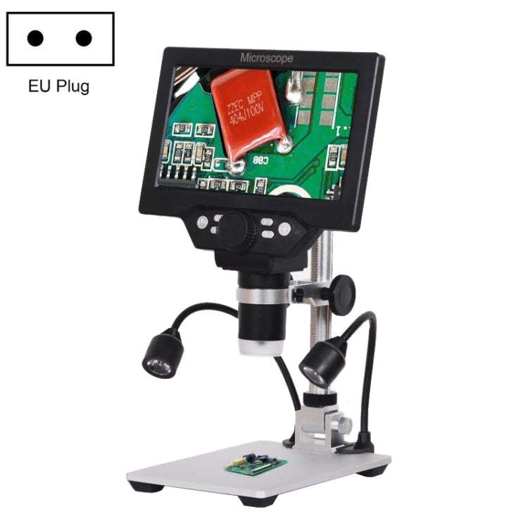 G1200D 7 Inch LCD Screen 1200X Portable Electronic Digital Desktop Stand Microscope(EU Plug Without Battery) - Digital Microscope by PMC Jewellery | Online Shopping South Africa | PMC Jewellery