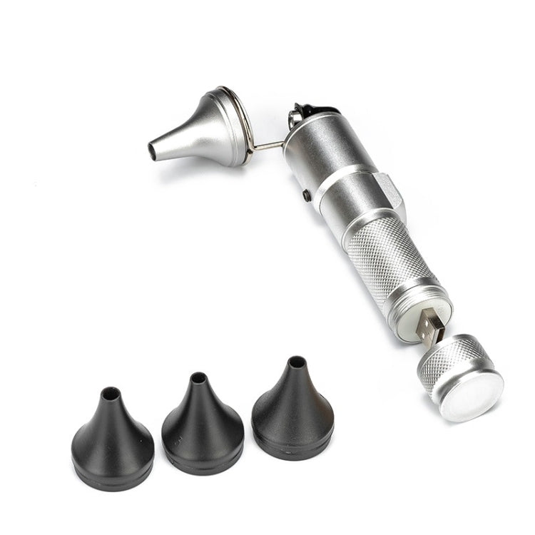Ear Cleaning Hand Lamp USB Charging Otoscope(Silver) - Ear Care Tools by PMC TechLife | Online Shopping South Africa | PMC TechLife