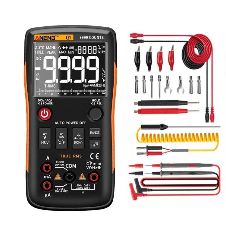 ANENG AN-Q1 Automatic High-Precision Intelligent Digital Multimeter, Specification: Standard with Cable(Orange) - Digital Multimeter by ANENG | Online Shopping South Africa | PMC Jewellery | Buy Now Pay Later Mobicred