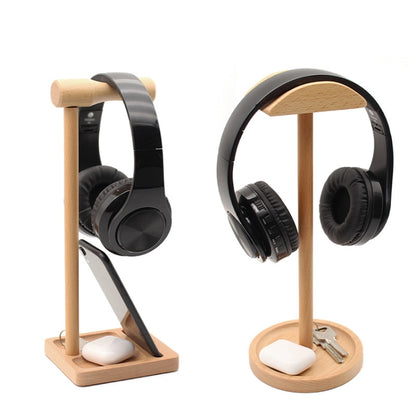 AM-EJZJ001 Desktop Solid Wood Headset Display Stand, Style: B - Anti-lost & Holder by PMC Jewellery | Online Shopping South Africa | PMC Jewellery