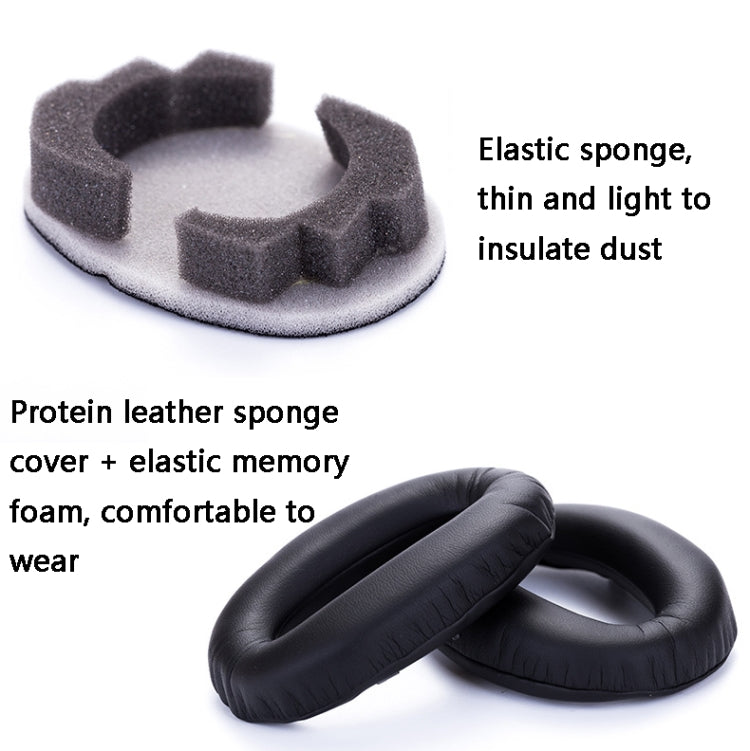 2 PCS Leather Headset Earmuffs for Sony 1000XM4 Black with Snap - Earmuff & Pad by PMC TechLife | Online Shopping South Africa | PMC TechLife