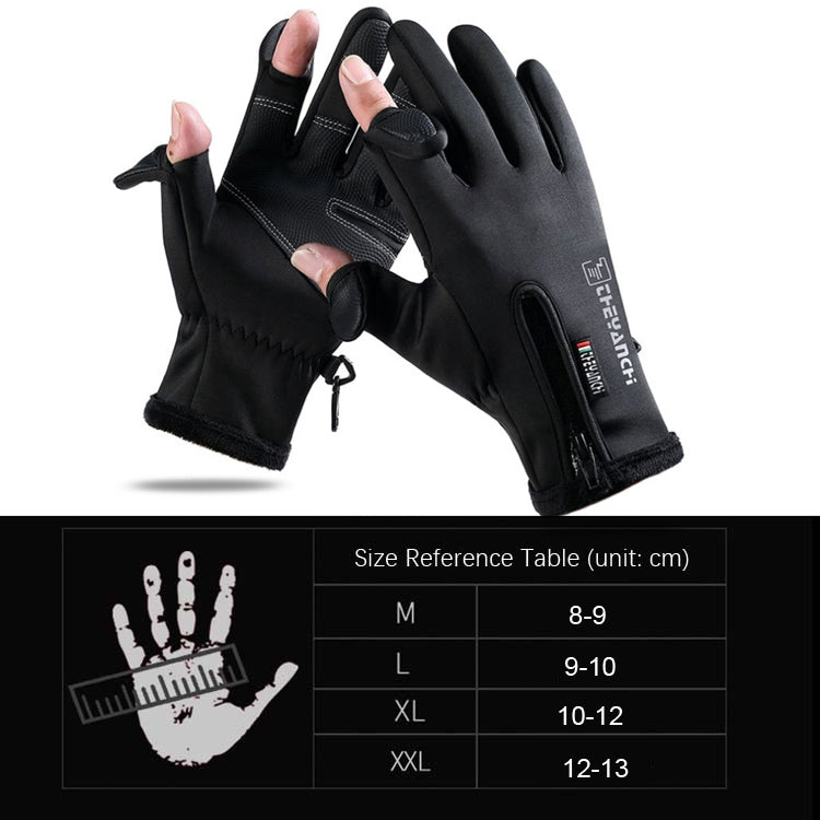 Outdoor Sports Riding Warm Gloves Touch Screen Fingerless Fishing Gloves, Size: XL(Black) - Cycling Gloves by PMC Jewellery | Online Shopping South Africa | PMC Jewellery