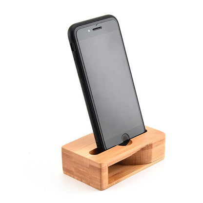 2 PCS GB050 Mobile Phone Stand Bamboo Loudspeaker - Desktop Holder by PMC Jewellery | Online Shopping South Africa | PMC Jewellery