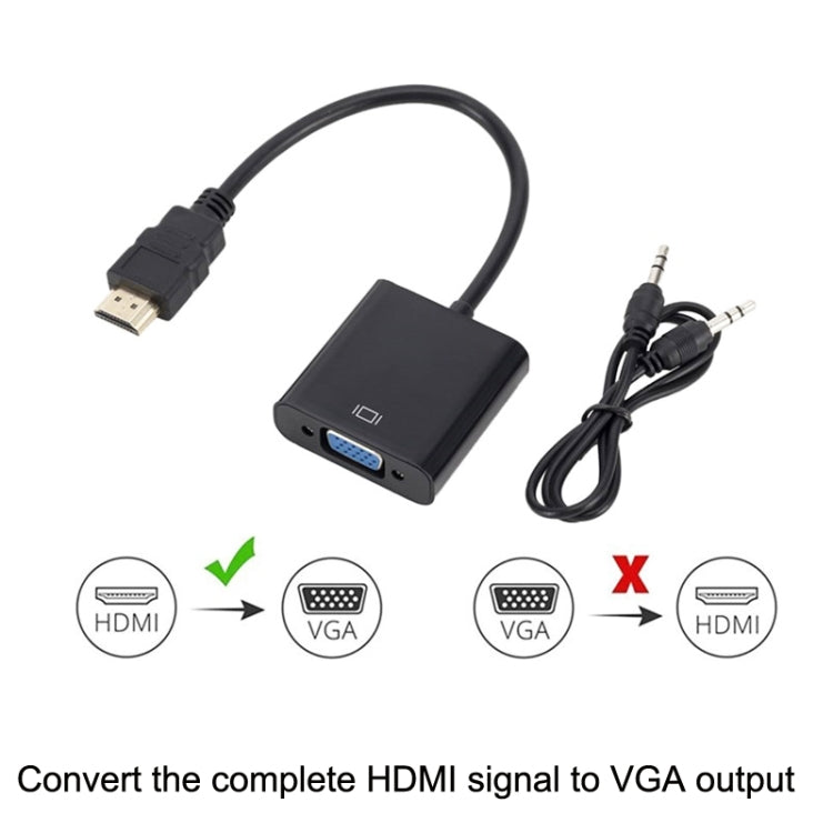 ZHQ008 HD HDMI To VGA Converter with Audio(Black) - Converter by PMC Jewellery | Online Shopping South Africa | PMC Jewellery