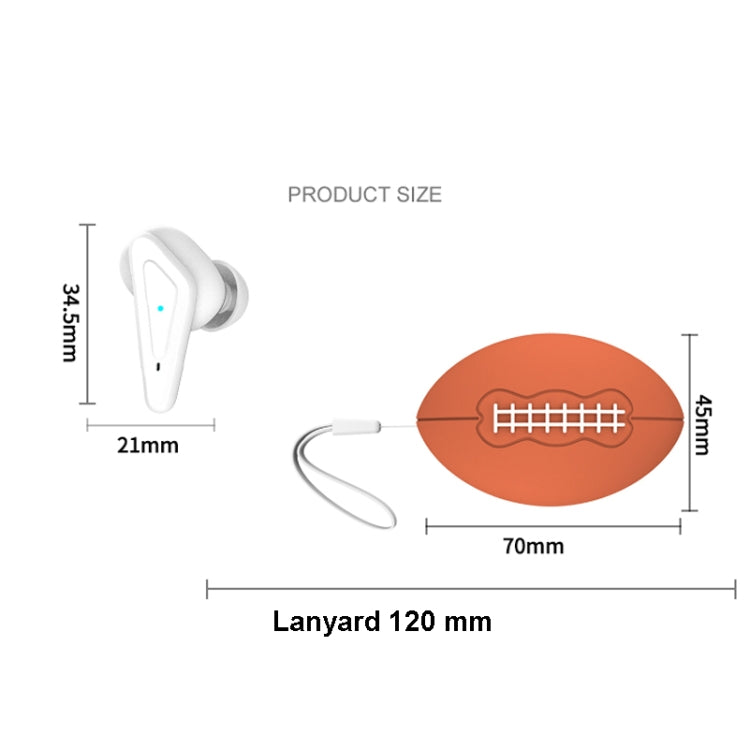 JYP-LR18 TWS Bluetooth 5.0 Rugby Shape Semi-In-Ear Game Earphone(Yellow) - TWS Earphone by PMC Jewellery | Online Shopping South Africa | PMC Jewellery