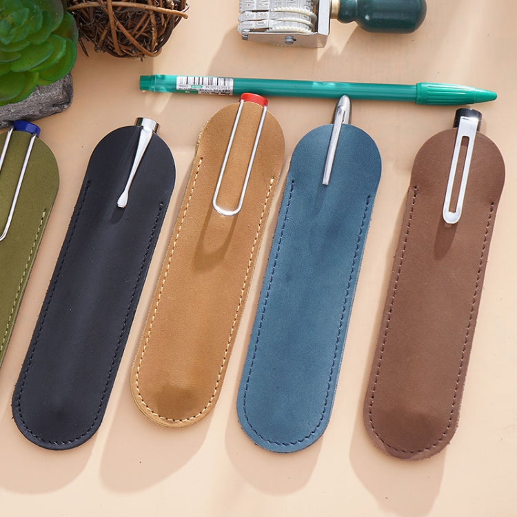 Single Pen Bag Handmade Line Pen Holder, Size: Large(Camel) - Pen Holder by PMC TechLife | Online Shopping South Africa | PMC TechLife