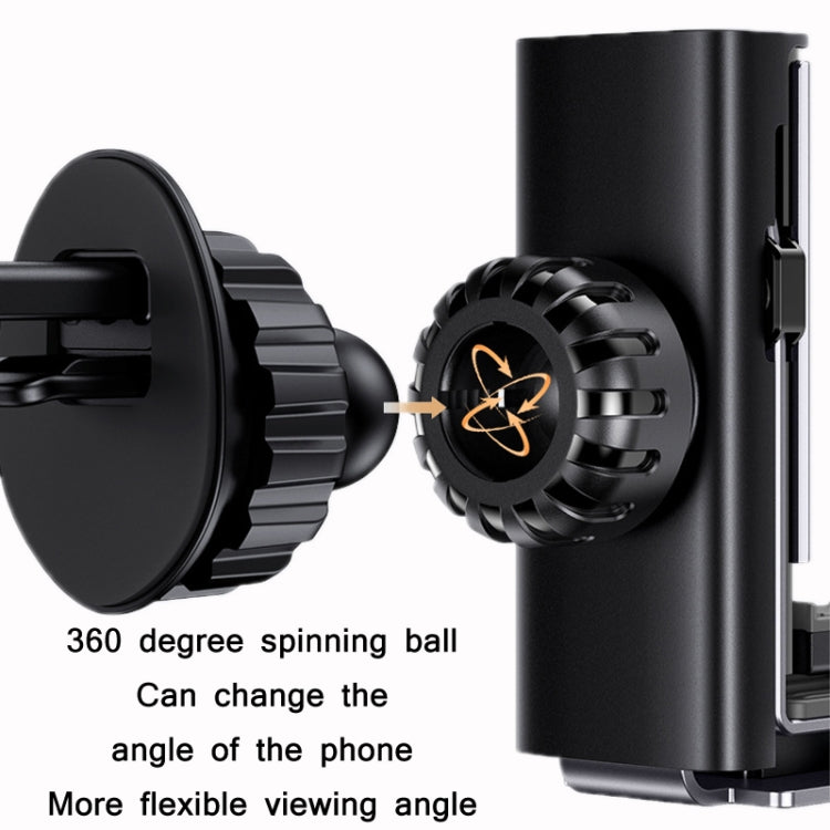 ZJ058 Car Fully Automatic Hidden Double-arm Air Outlet Gravity Bracket(Black) - Car Holders by PMC TechLife | Online Shopping South Africa | PMC TechLife