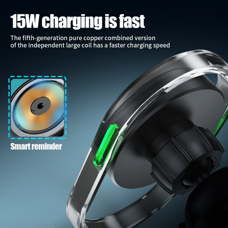 F9199 15W Magnetic Car Wireless Charger Phone Bracket(Black) - Wireless Charger Holders by PMC TechLife | Online Shopping South Africa | PMC TechLife