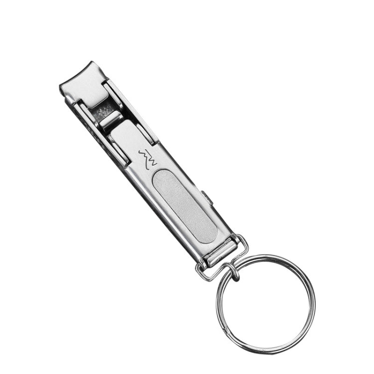 Stainless Steel Folding Nail Clippers with Keychain(Silver) - Nail Clipper by PMC Jewellery | Online Shopping South Africa | PMC Jewellery