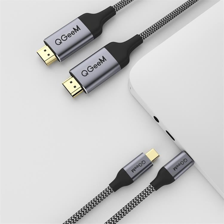 QGeeM QG-UA09 Type-C To HDMI Cable, Length: 3m - Cable by PMC TechLife | Online Shopping South Africa | PMC TechLife