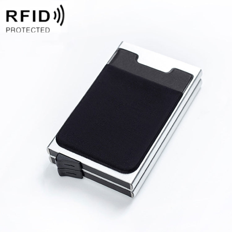 RFID Aluminum Alloy Anti-Degaussing Coin Card Holder(Silver Black) - Antimagnetic RFID Package by PMC Jewellery | Online Shopping South Africa | PMC Jewellery