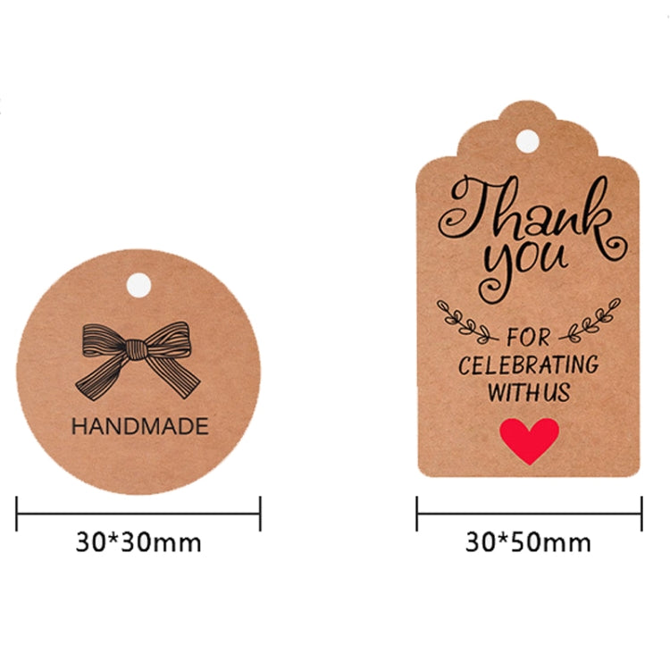 5 Bags 100PCS/Bag Kraft Paper Gift Tags Hang Tags(L-15) - Sticker & Tags by PMC Jewellery | Online Shopping South Africa | PMC Jewellery