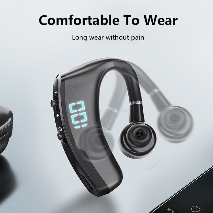 V9S Bluetooth Headset Noise Cancelling Headphones With LED Display(Blue Single Ear) - Bluetooth Earphone by PMC TechLife | Online Shopping South Africa | PMC TechLife