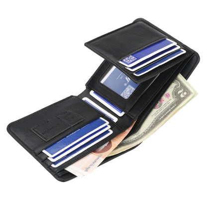 Baellerry Short Wallet Tri-fold Horizontal Coin Purse For Men(Black) - Wallets by Baellerry | Online Shopping South Africa | PMC Jewellery | Buy Now Pay Later Mobicred