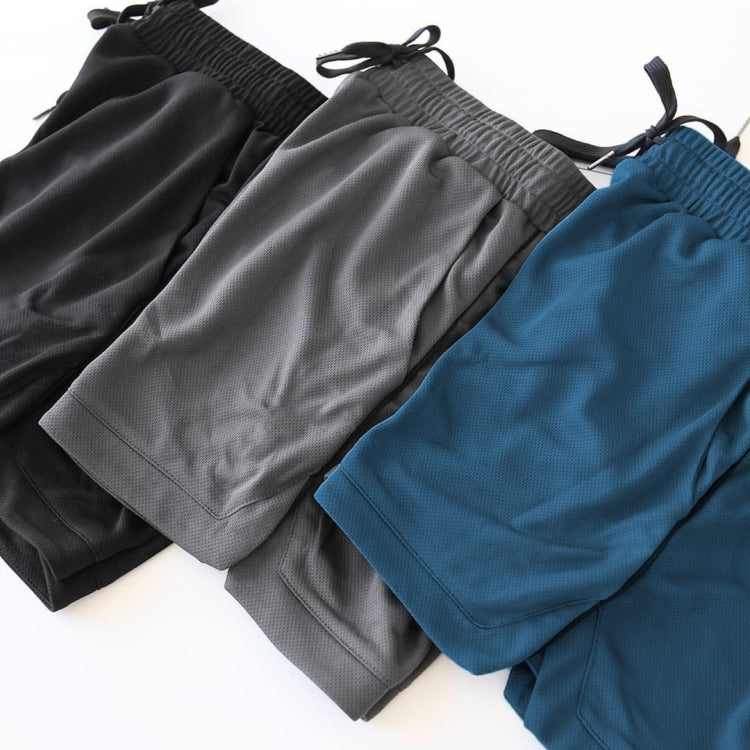 Men Sports Shorts Pants Quick-Drying Marathon Running Three-Point Pants, Size: L(Dark Blue Without Logo) - Sports Shorts by PMC Jewellery | Online Shopping South Africa | PMC Jewellery