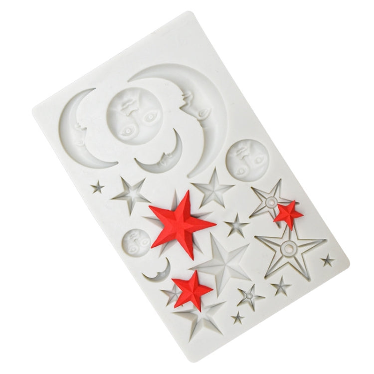 Star Moon Face Chocolate Clay DIY Silicone Mold(Gray) - Arts & Crafts by PMC TechLife | Online Shopping South Africa | PMC TechLife