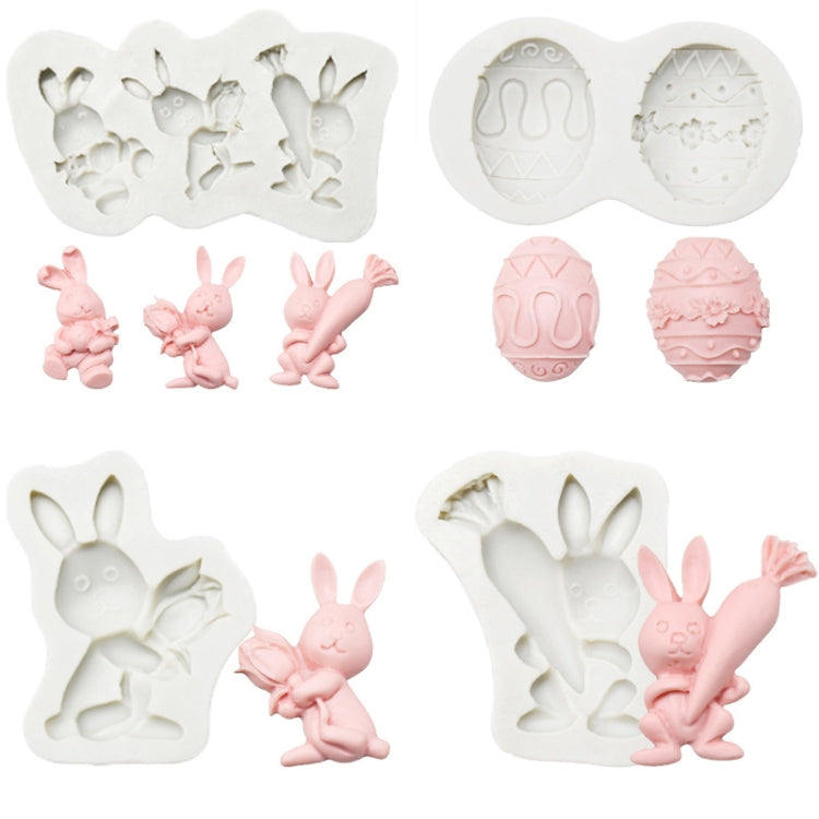 2 PCS Easter Bunny Egg Chocolate Baking Clay Silicone Mold, Specification: Double Egg - Arts & Crafts by PMC Jewellery | Online Shopping South Africa | PMC Jewellery