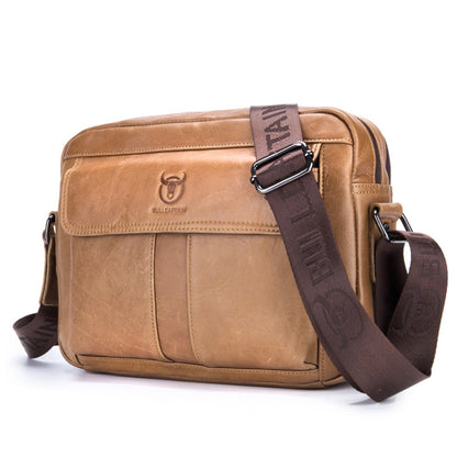 BULL CAPTAIN  Double Layer Leather One Shoulder Messenger Bag For Men(Yellow Brown) - Single-shoulder Bags by BULL CAPTAIN | Online Shopping South Africa | PMC Jewellery