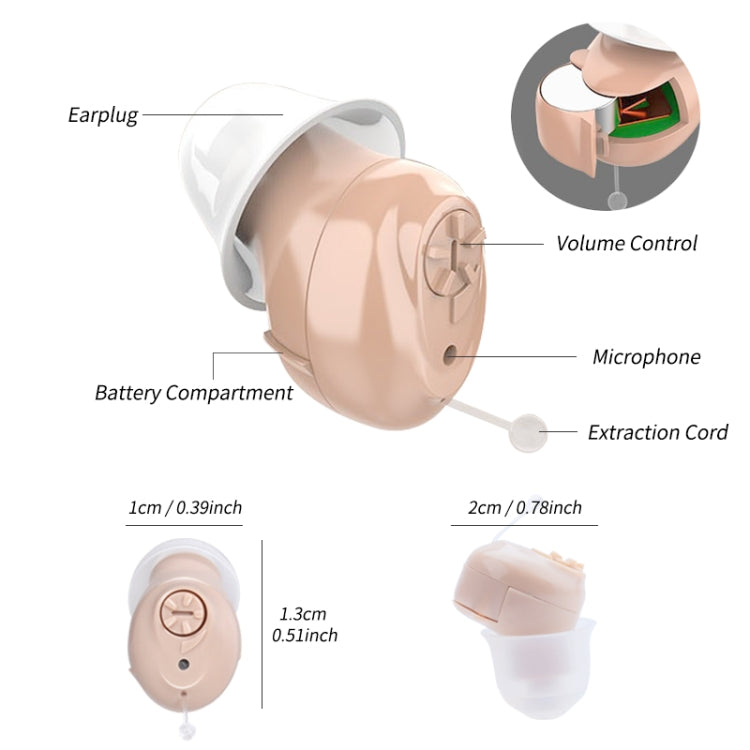 CIC Digital Ear Hearing Aid Sound Amplifier For The Elderly(Skin Color) - Hearing Aids by PMC Jewellery | Online Shopping South Africa | PMC Jewellery
