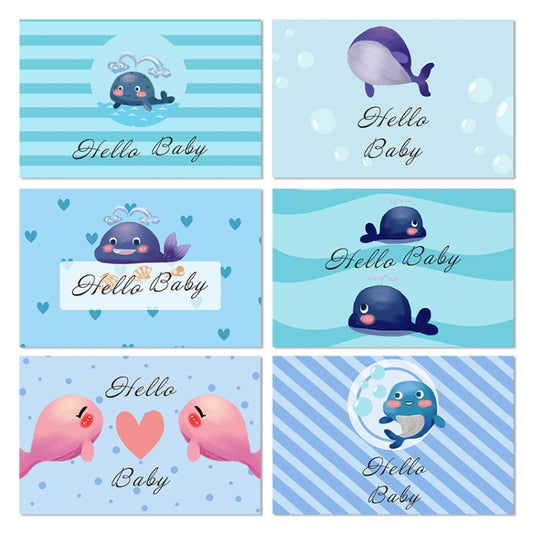 6 PCS / Set Pink and Blue Whale Baby Party Invitation Card(As Show) - Cards & Invitations by PMC Jewellery | Online Shopping South Africa | PMC Jewellery