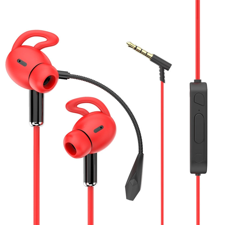 3.5mm Interface Mobile Phone Wire Control Headphones(Red) - Normal Style Earphone by PMC Jewellery | Online Shopping South Africa | PMC Jewellery