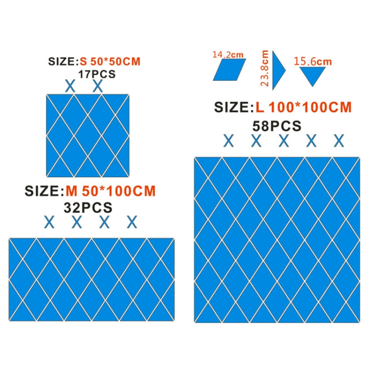 Rhombus Stitching Background Acrylic Mirror Decorative Stickers, Specification: Silver Small - Decorative Mirrors by PMC TechLife | Online Shopping South Africa | PMC TechLife