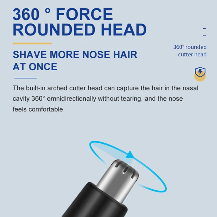 SPORTSMAN Metal Aluminum Tube Body Rechargeable Nose Hair Device, Style: Sideburns 2 In 1(Black) - Electric Shavers by PMC Jewellery | Online Shopping South Africa | PMC Jewellery