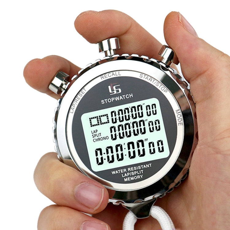 YS Metal Stopwatch 3 Rows Display Running Training Electronic Timers, Style: YS-5100 100 Memories - Pedometer by PMC TechLife | Online Shopping South Africa | PMC TechLife