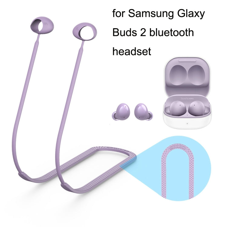 2 PCS Bluetooth Earphone Silicone Anti-Lost Cord For Samsung Glaxy Buds 2(White) - Anti-lost & Holder by PMC TechLife | Online Shopping South Africa | PMC TechLife