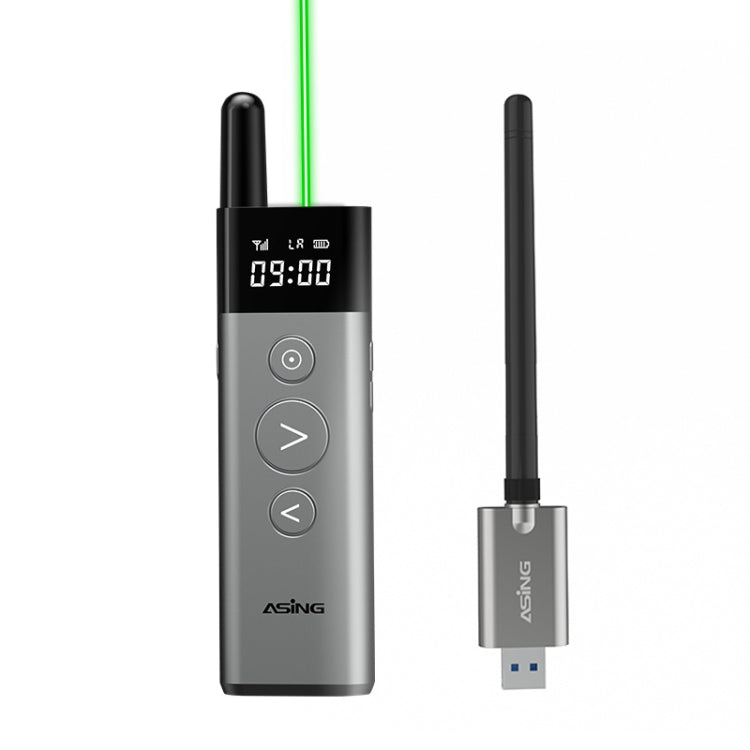 ASiNG A10 Green Light PPT Page Turning Pen Remote Control Presentation Pen, Capacity: 128M (Gray) - free shipping - PMC TechLife - Order now!