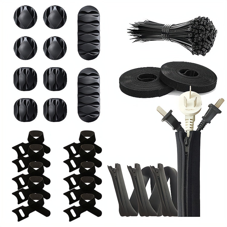 Zipper:126 In 1 Desktop Data Cable Organizer Storage Winder Combination Set - Cable Organizer by PMC TechLife | Online Shopping South Africa | PMC TechLife