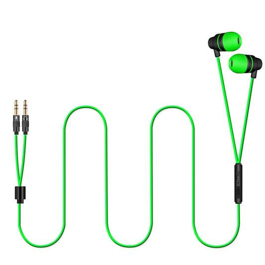 JS-V1 Computer Game Wired Headphones with Microphone, Spec: Black Green Double 3.5 - In Ear Wired Earphone by PMC Jewellery | Online Shopping South Africa | PMC Jewellery