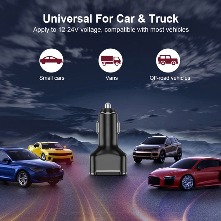 2PCS PD+2.4A Dual USB Car Charger, Style: 3 Ports (Black) - Car Charger by PMC TechLife | Online Shopping South Africa | PMC TechLife