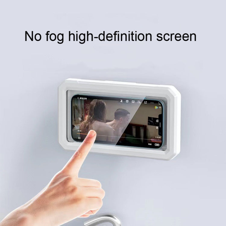 Retractable Rotating Bathroom Water-resistant Mobile Phone Box Wall Mount Mobile Phone Holder(White) - Hand-Sticking Bracket by PMC TechLife | Online Shopping South Africa | PMC TechLife
