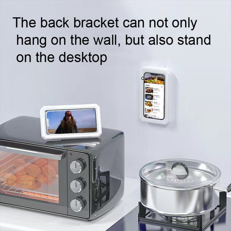Retractable Rotating Bathroom Water-resistant Mobile Phone Box Wall Mount Mobile Phone Holder(White) - Hand-Sticking Bracket by PMC TechLife | Online Shopping South Africa | PMC TechLife